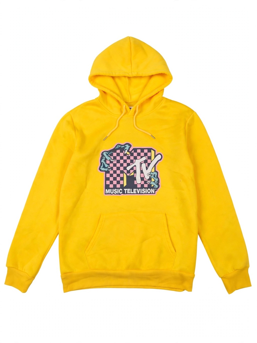 MTV Checker Logo Pullover Hoodie - Yellow